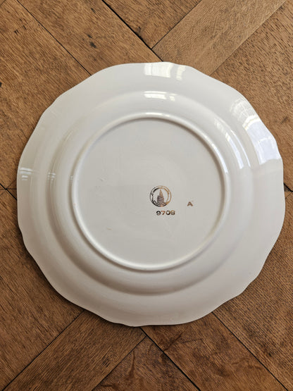 Plat rond L’Amandinoise, mint et dorure