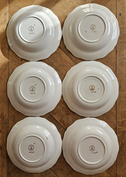 Assiettes creuses L’Amandinoise, mint et dorure