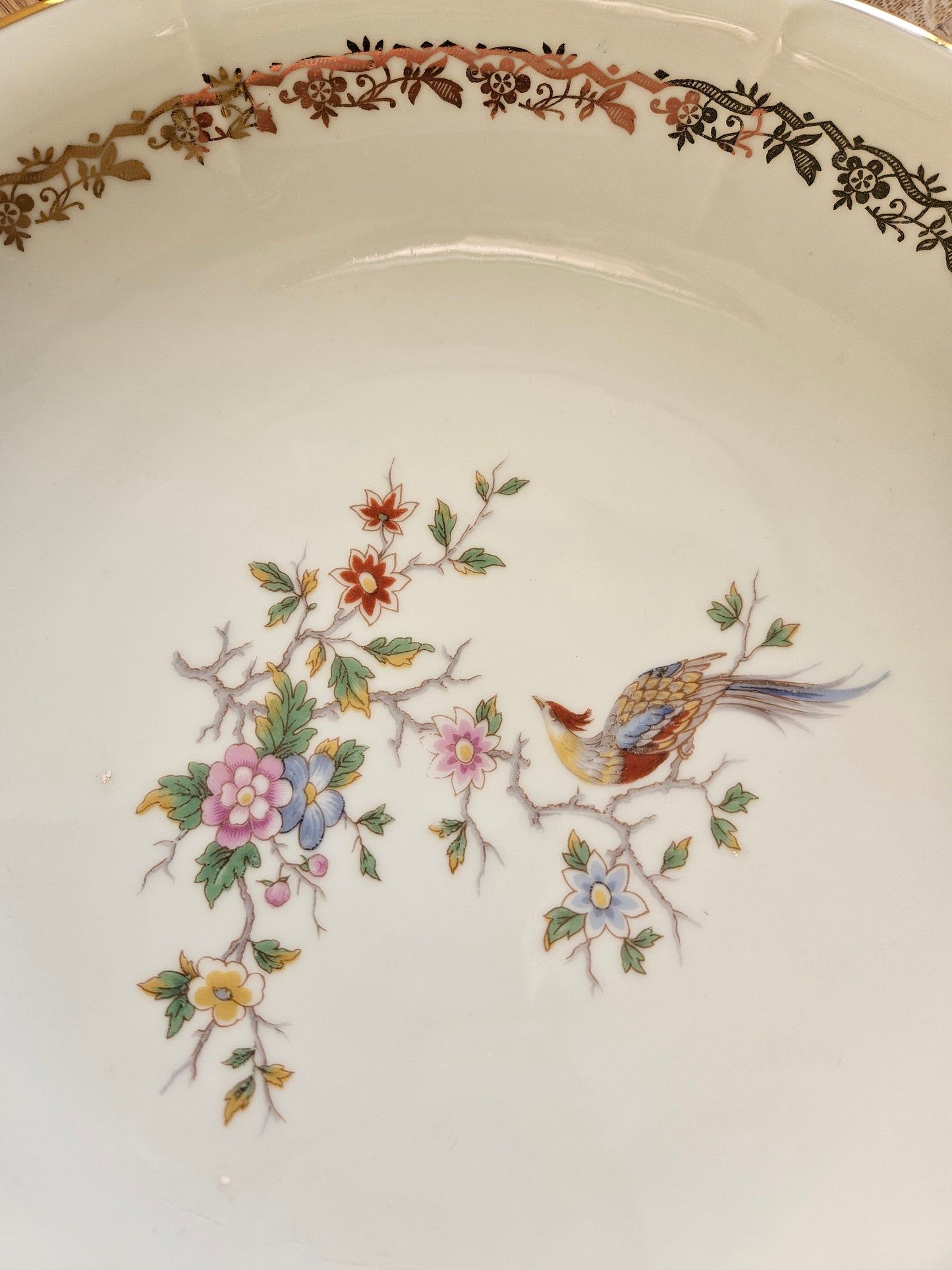 Plat creux porcelaine Oiseau