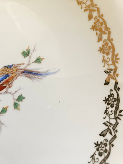 Plat rond porcelaine Oiseau