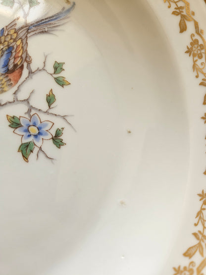 Assiettes creuses porcelaine Oiseau