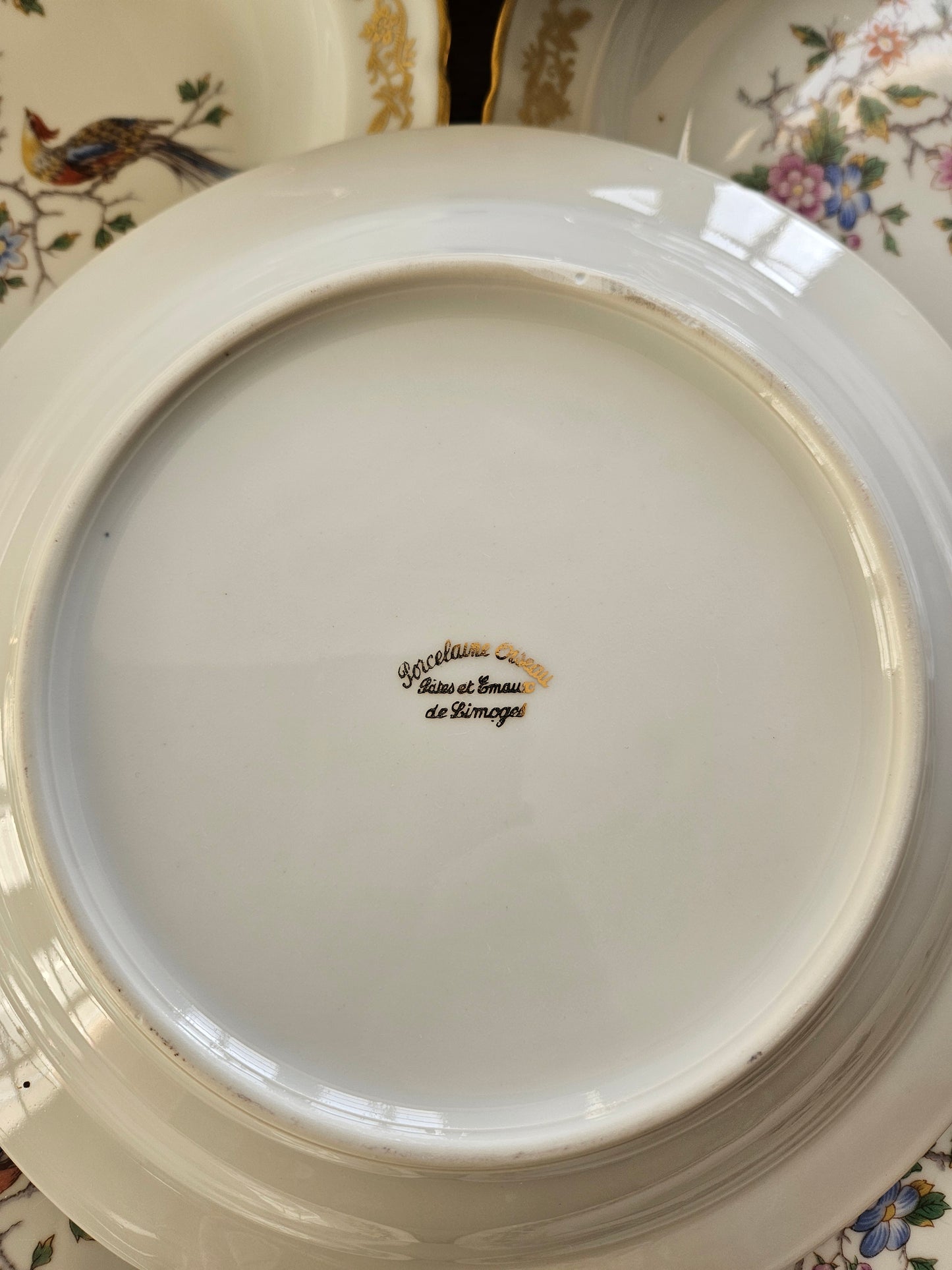 Assiettes creuses porcelaine Oiseau