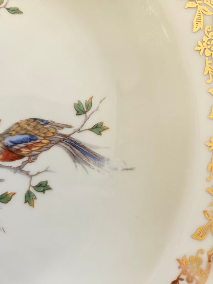 Assiettes creuses porcelaine Oiseau