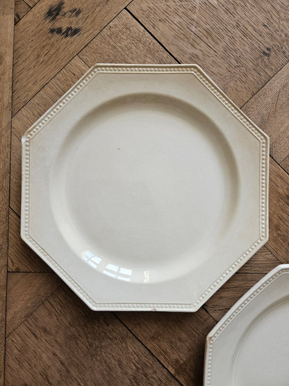 Assiettes plates octogonales Montereau