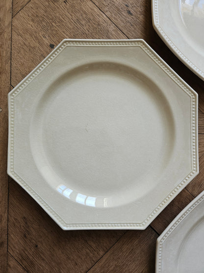 Assiettes plates octogonales Montereau