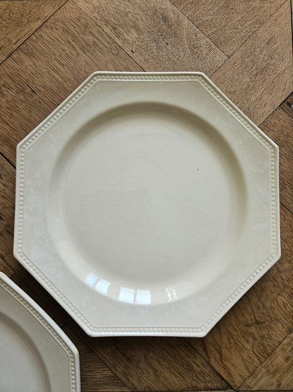 Assiettes plates octogonales Montereau