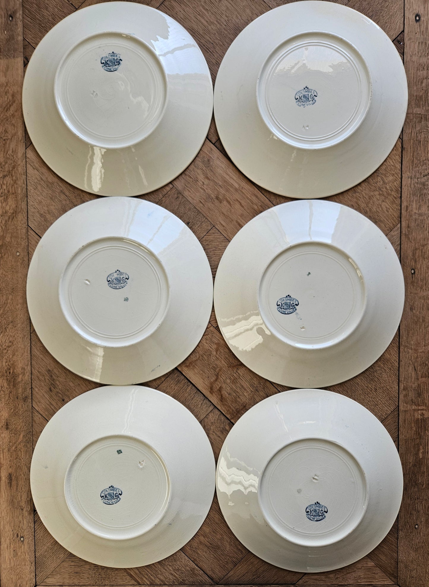 Assiettes plates K&G Lunéville, Colombes