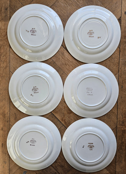 Assiettes plates St Amand, trèfles dorés