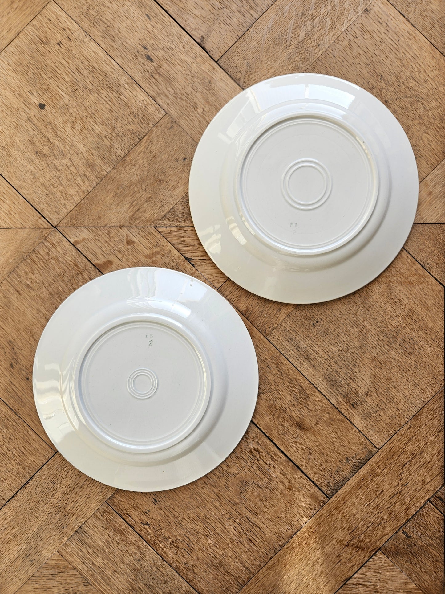 Assiettes plates rétro dépareillées, Digoin & Badonviller