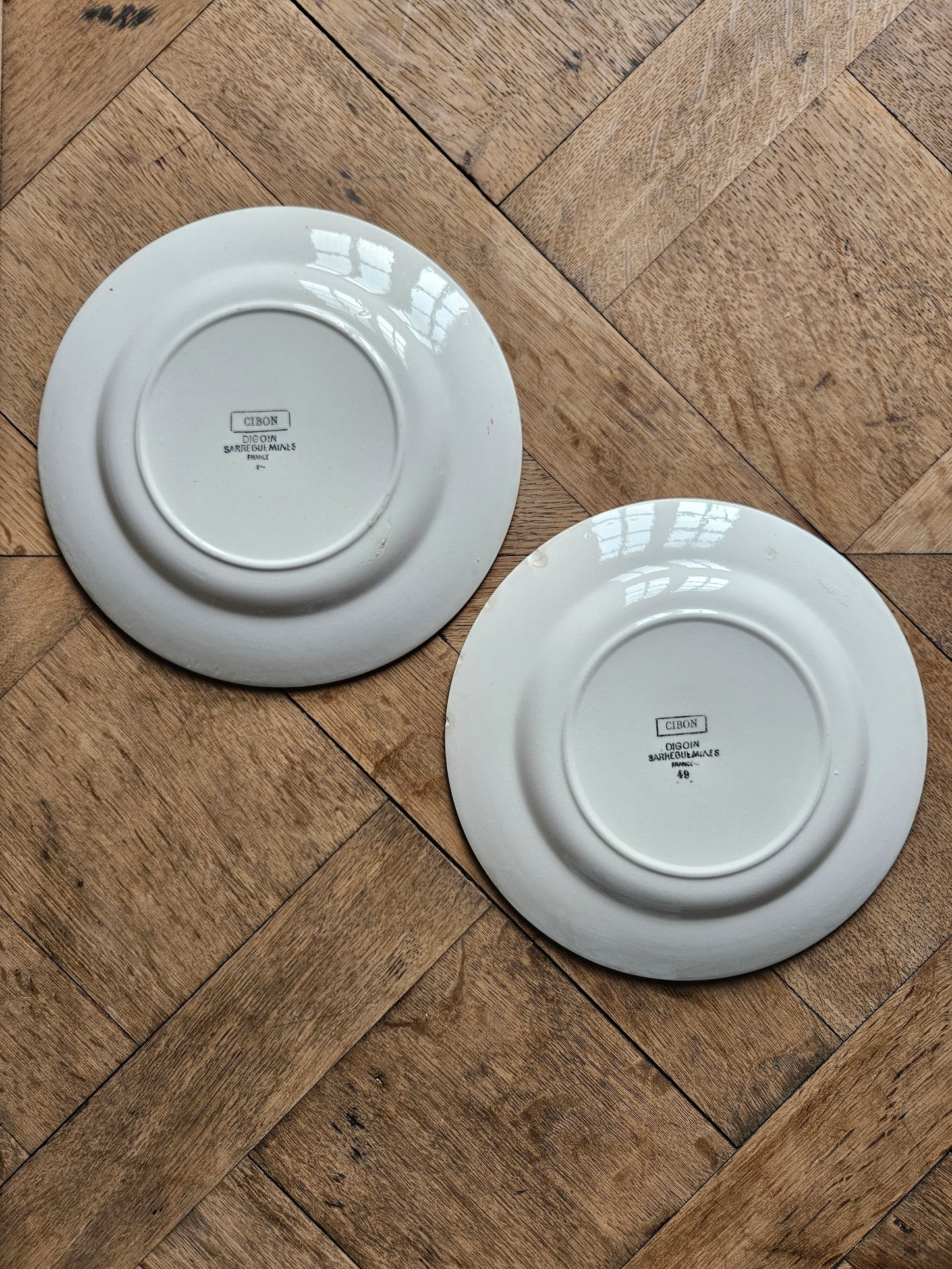 Assiettes plates rétro dépareillées, Digoin & Badonviller #2