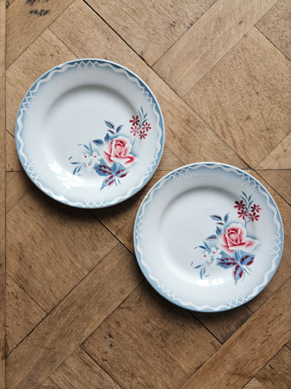 Assiettes plates rétro dépareillées, Digoin & Badonviller #2