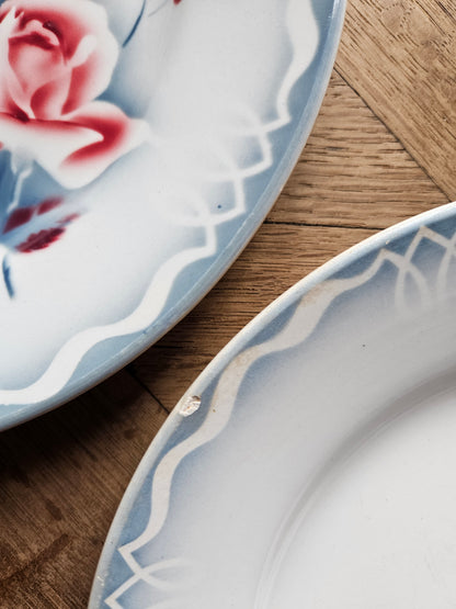 Assiettes plates rétro dépareillées, Digoin & Badonviller #2