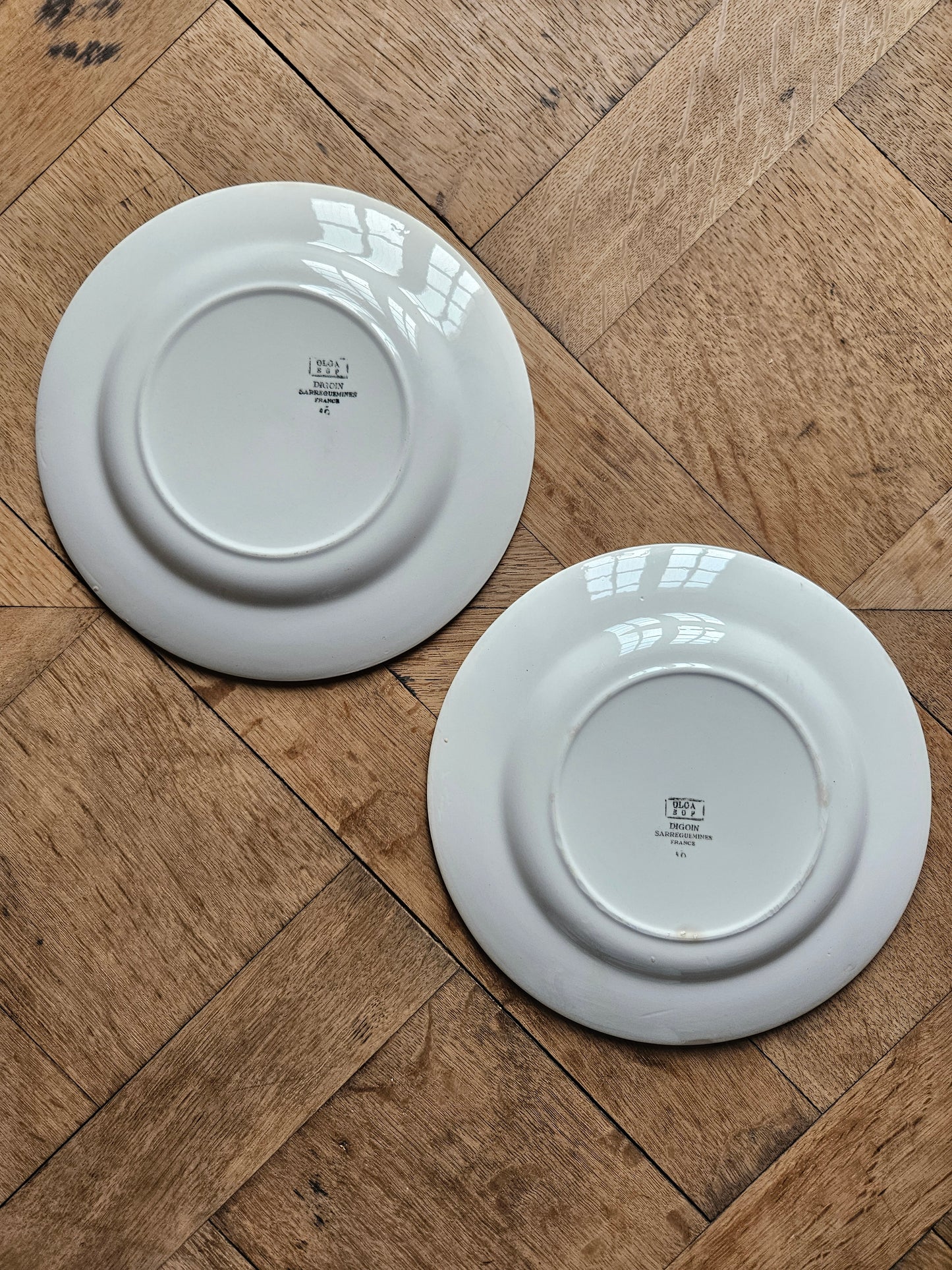 Assiettes plates rétro dépareillées, Digoin & Badonviller #2