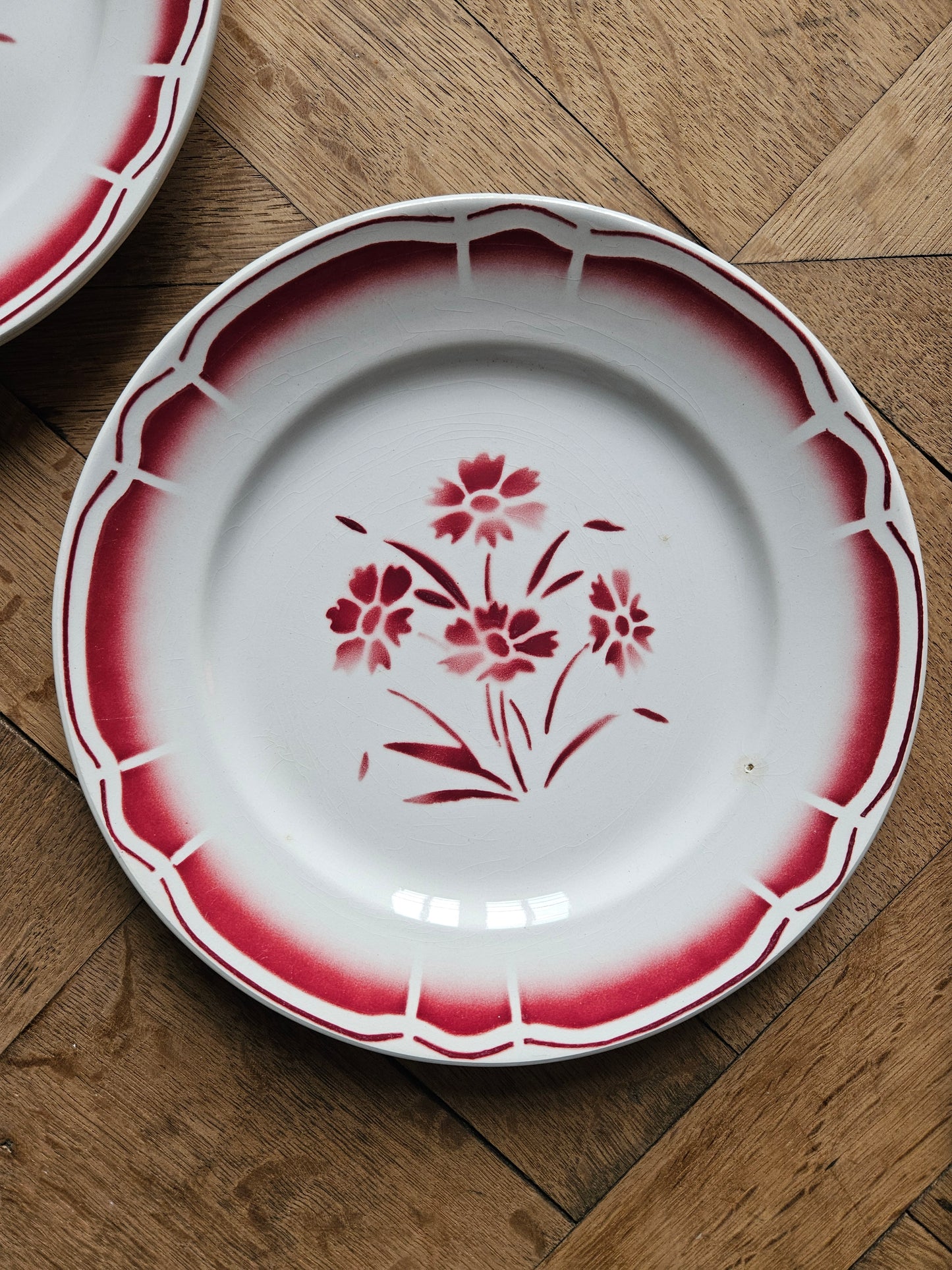 Assiettes plates rétro dépareillées, Digoin & Badonviller #2