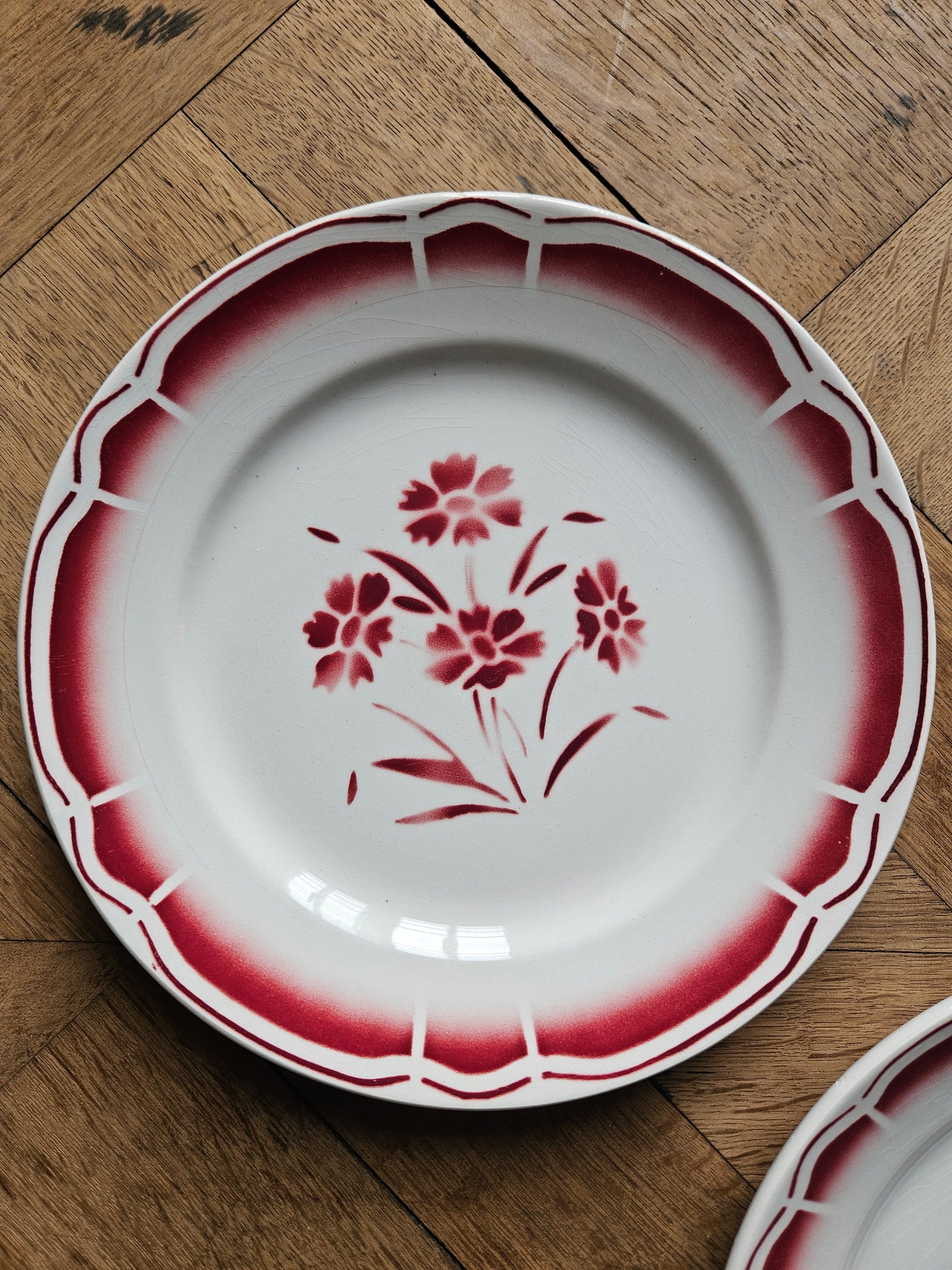 Assiettes plates rétro dépareillées, Digoin & Badonviller #2