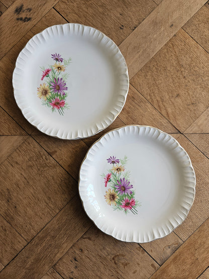 Assiettes plates dépareillées, L’Amandinoise et Digoin
