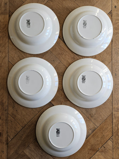 Assiettes creuses Digoin, décor basque