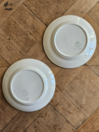 Assiettes plates Moulin des Loups, décor basque