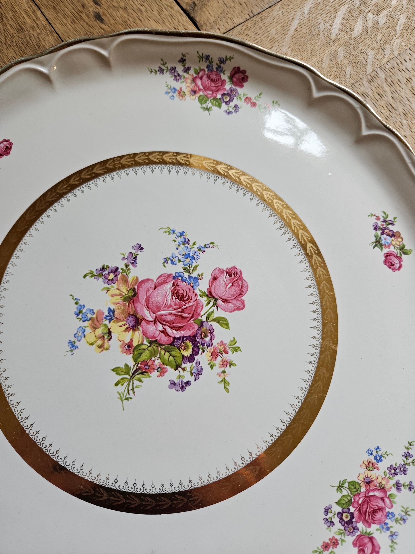 Plat à tarte shabby chic, extra plat