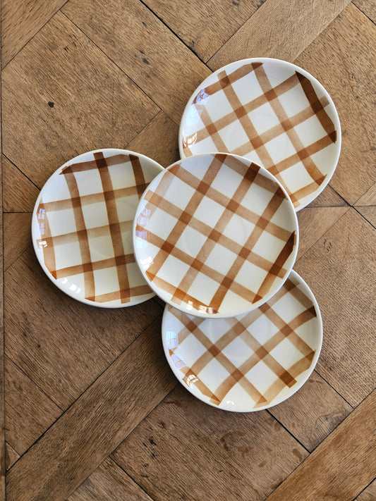 Soucoupes Vichy, marron