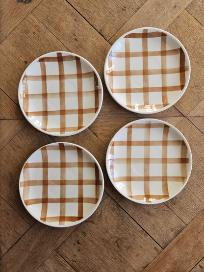 Soucoupes Vichy, marron