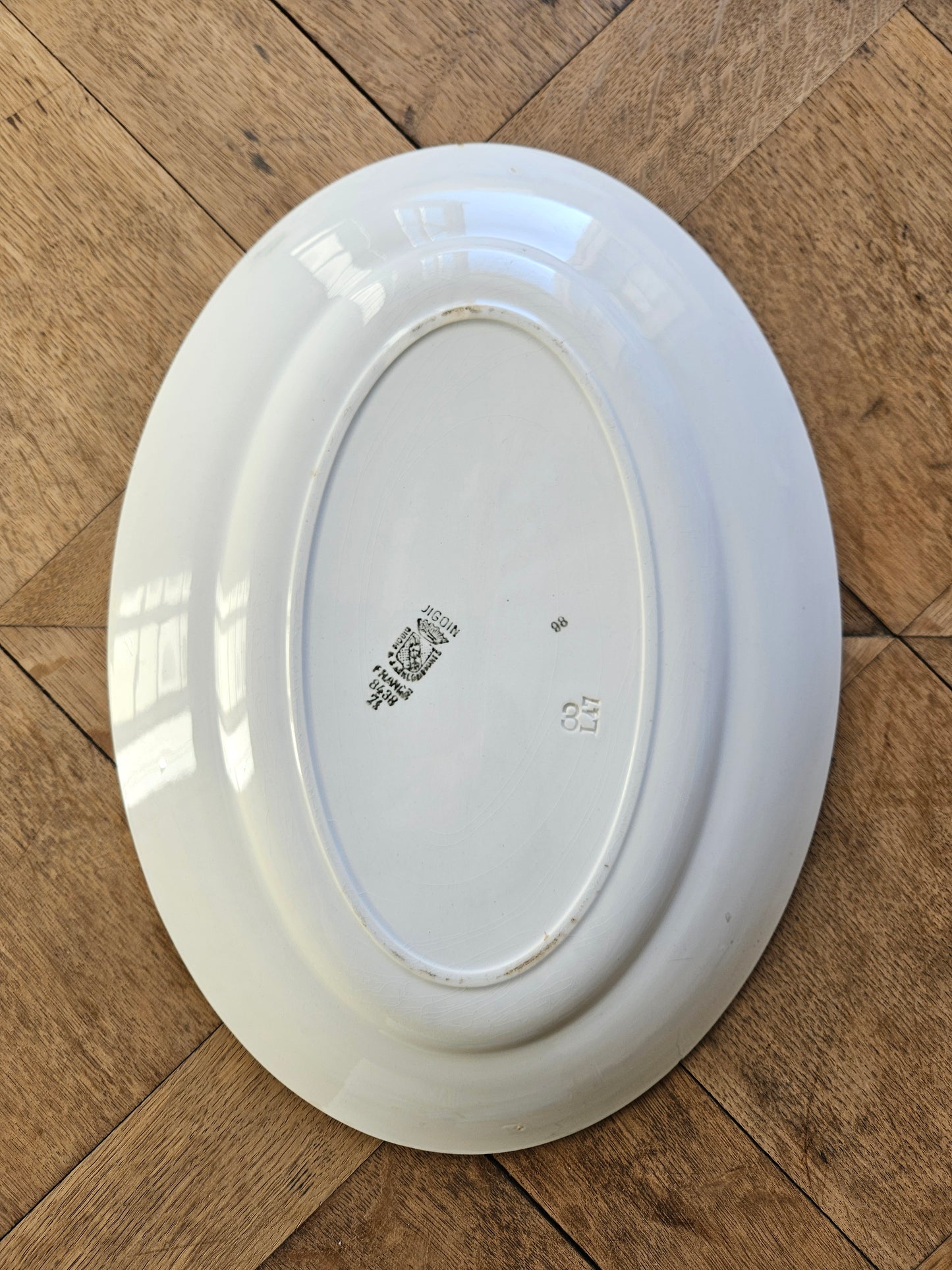 Plat ovale Digoin, décor vert