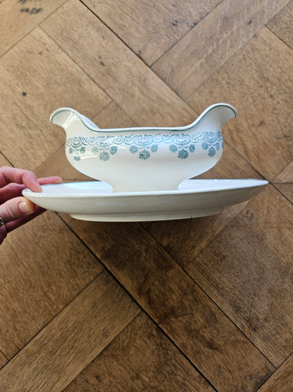 Saucière Digoin, décor vert