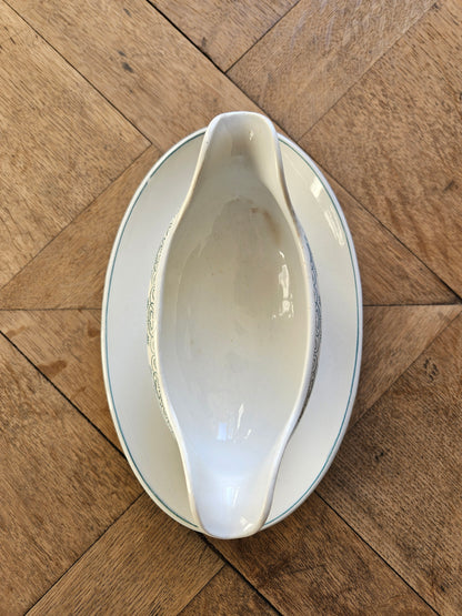 Saucière Digoin, décor vert