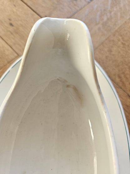 Saucière Digoin, décor vert