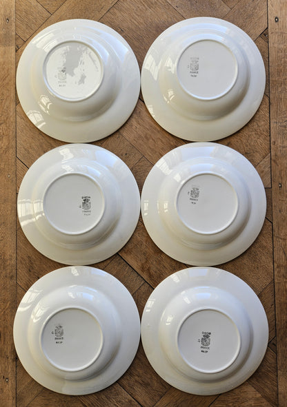 Assiettes creuses Digoin, décor vert