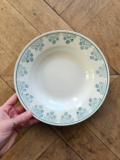 Assiettes creuses Digoin, décor vert