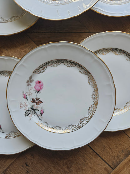 Assiettes à dessert vintage porcelaine