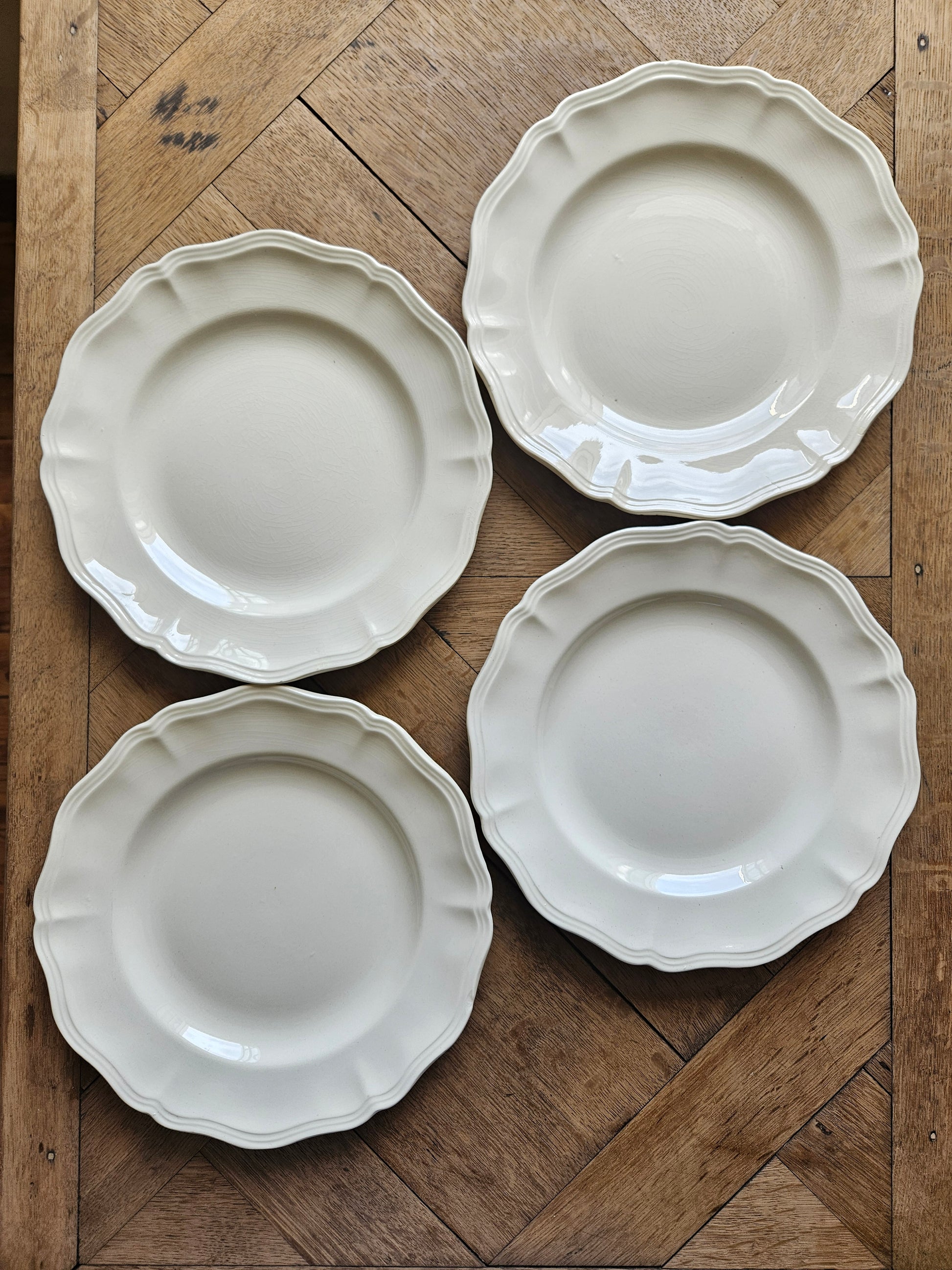 4 assiettes plates anciennes Sarreguemines rohan
