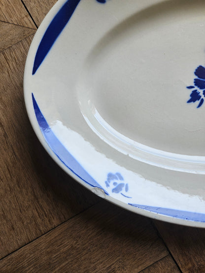 Plat ovale Badonviller bleu