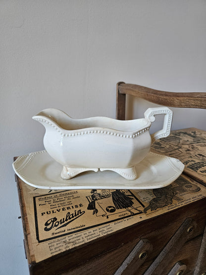 Saucière octogonale perlée Sarreguemines
