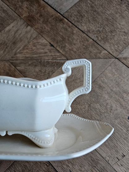 Saucière octogonale perlée Sarreguemines