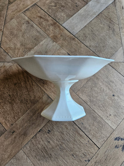 Petit compotier octogonal perlé Sarreguemines