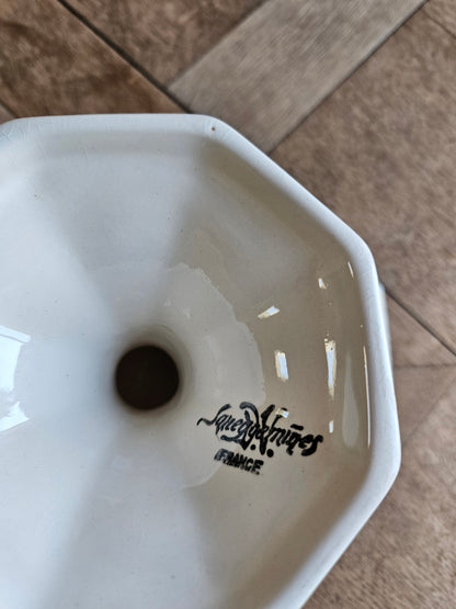 Petit compotier octogonal perlé Sarreguemines