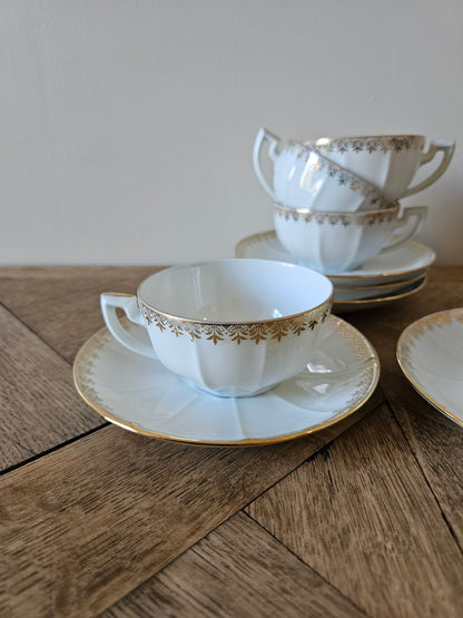 Tasses en porcelaine M&S, dorées