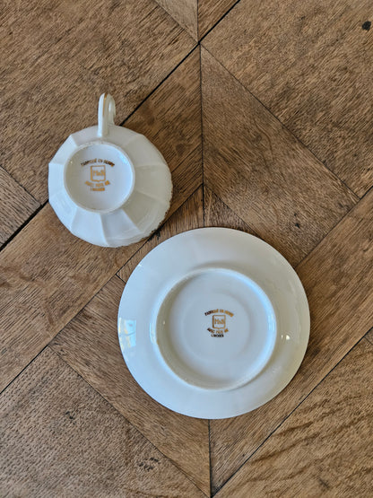 Tasses en porcelaine M&S, dorées