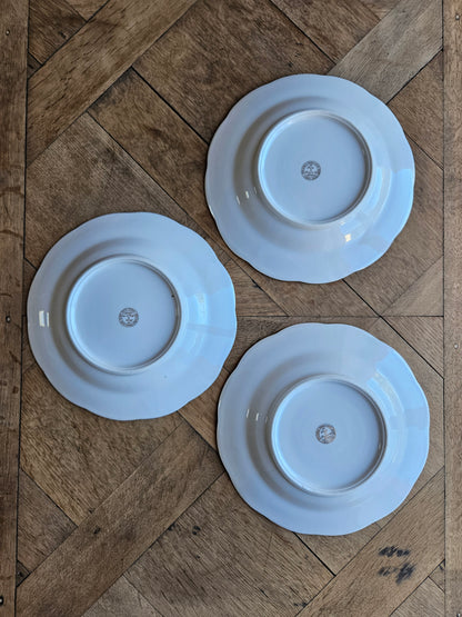 Assiettes creuses dépareillées en porcelaine