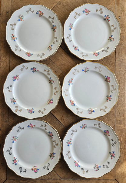Assiettes plates L’Amandinoise, petites fleurs
