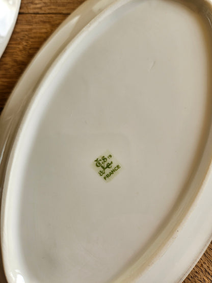 Ravier vintage en porcelaine, petites fleurs