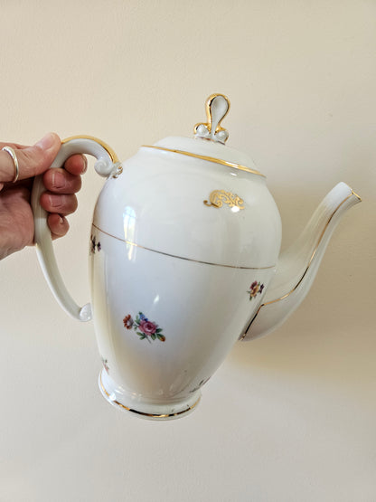 Service à café en porcelaine SFP, petites fleurs