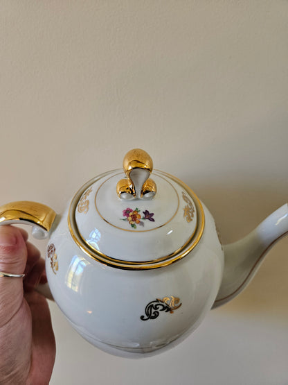 Service à café en porcelaine SFP, petites fleurs