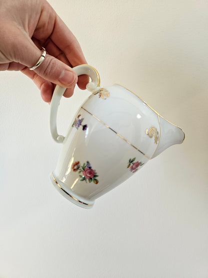 Service à café en porcelaine SFP, petites fleurs