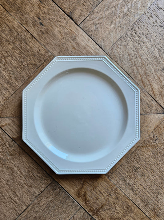 Assiette à dessert octogonale perlée Montereau