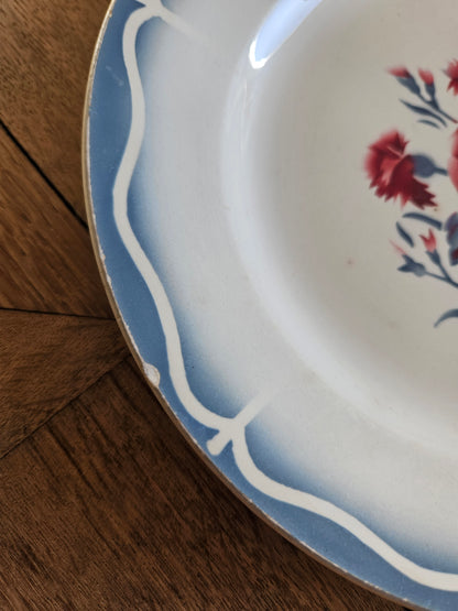 Assiettes plates rétro dépareillées, Digoin & Gien