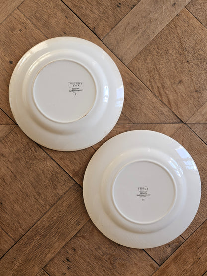 Assiettes plates rétro dépareillées, Digoin & Gien
