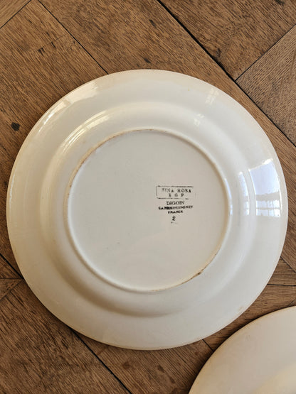 Assiettes plates rétro dépareillées, Digoin & Gien